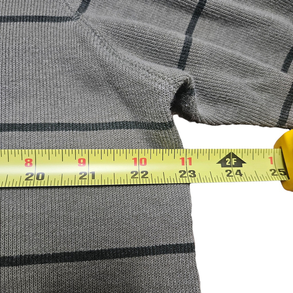 Faded Glory Large Olive Green Striped Long Sleeve V-neck Shirt - Picture 6 of 8